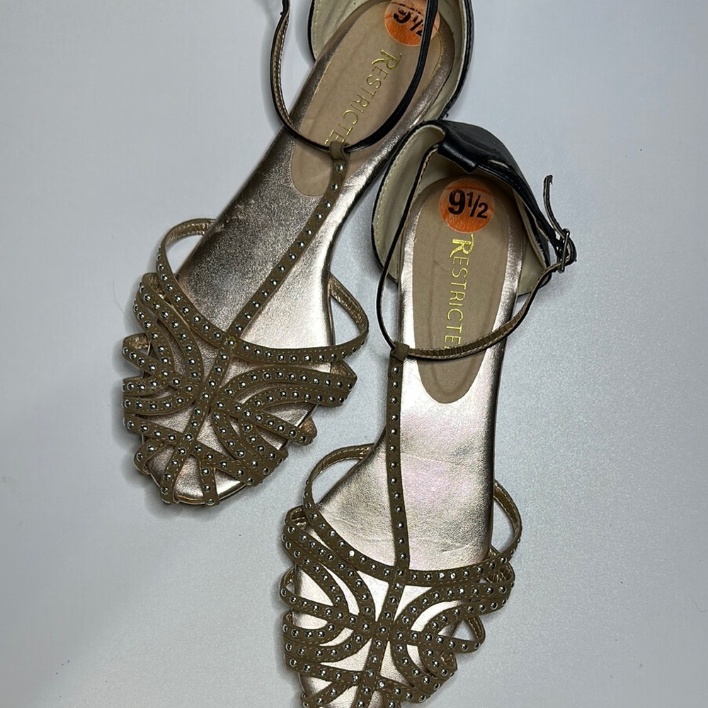 Restricted Gold Ornate Sandals